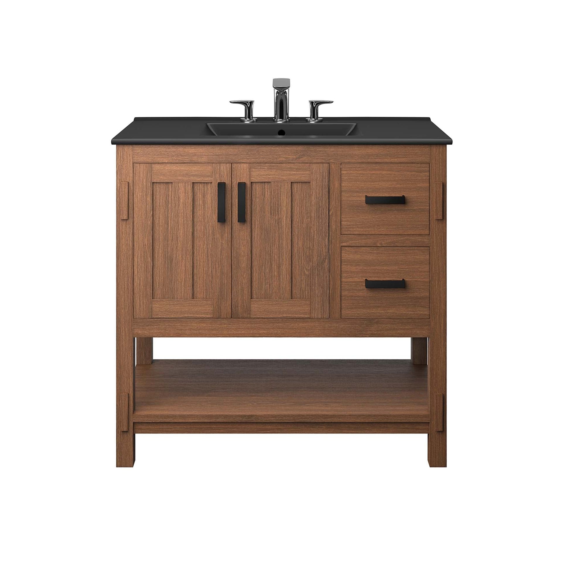 Ashlyn 36" Bathroom Vanity Walnut Black