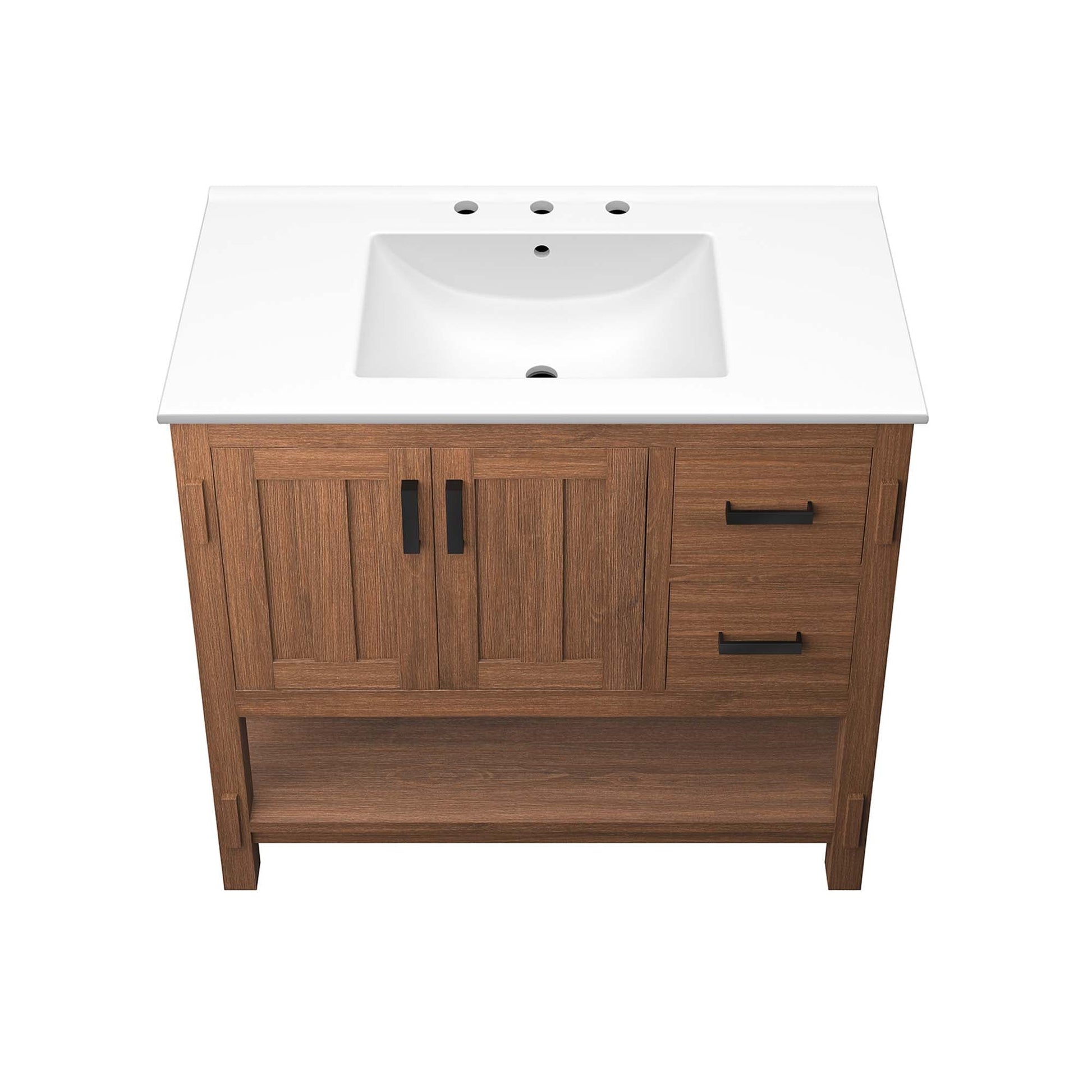 Ashlyn 36" Bathroom Vanity Walnut Black