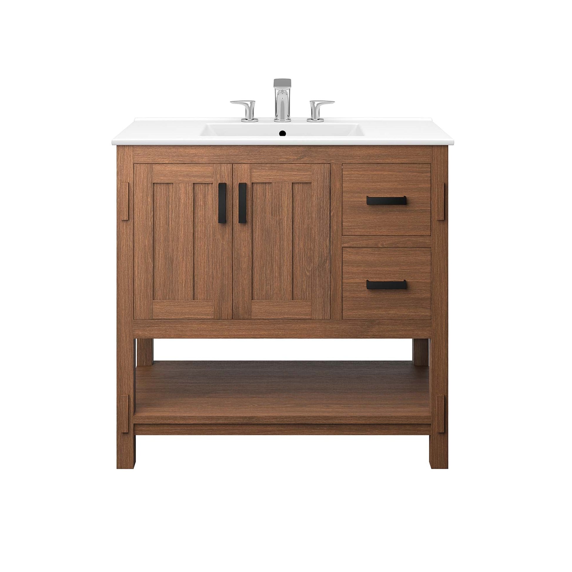 Ashlyn 36" Bathroom Vanity Walnut Black