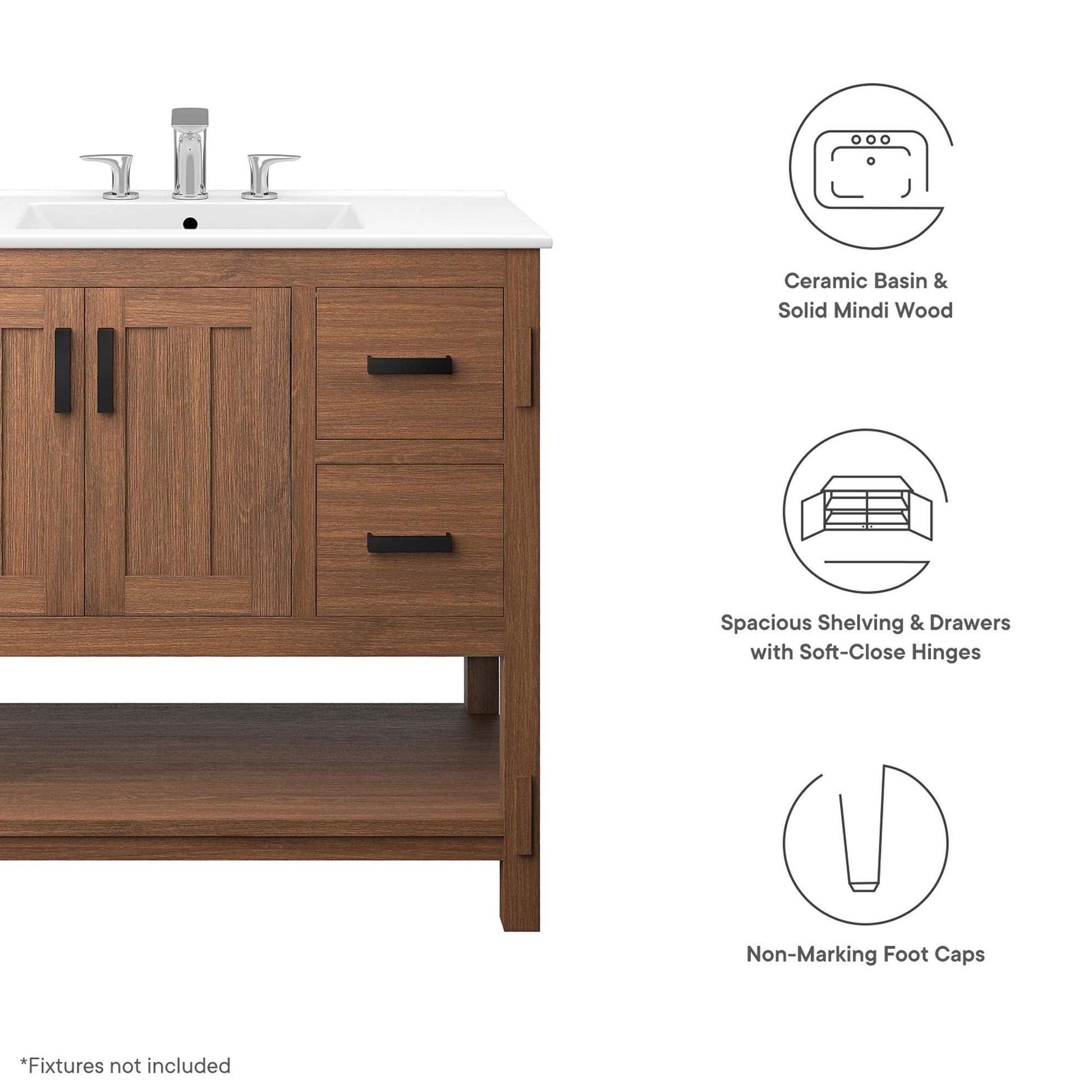 Ashlyn 36" Bathroom Vanity Walnut Black