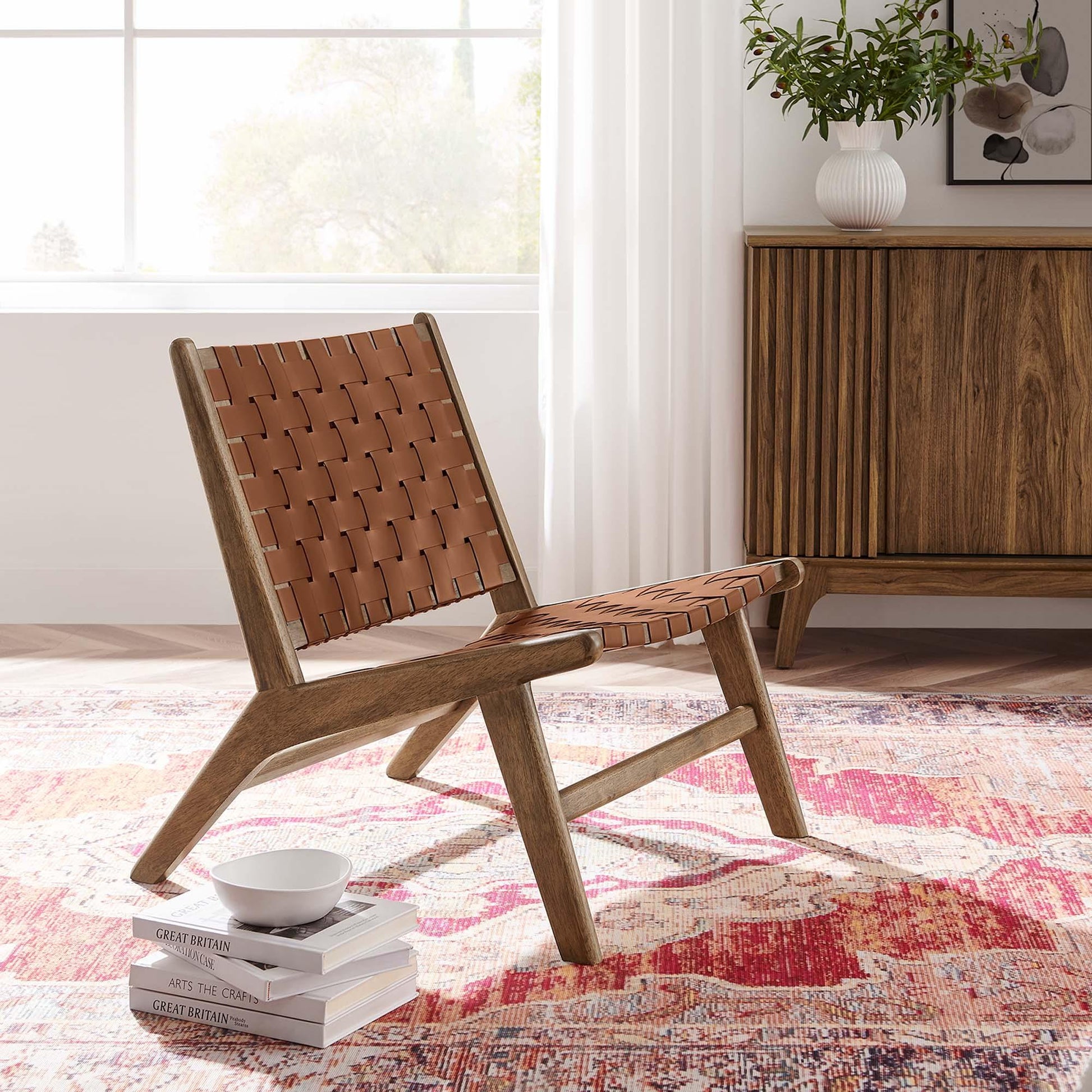 Wood Accent Lounge Chair