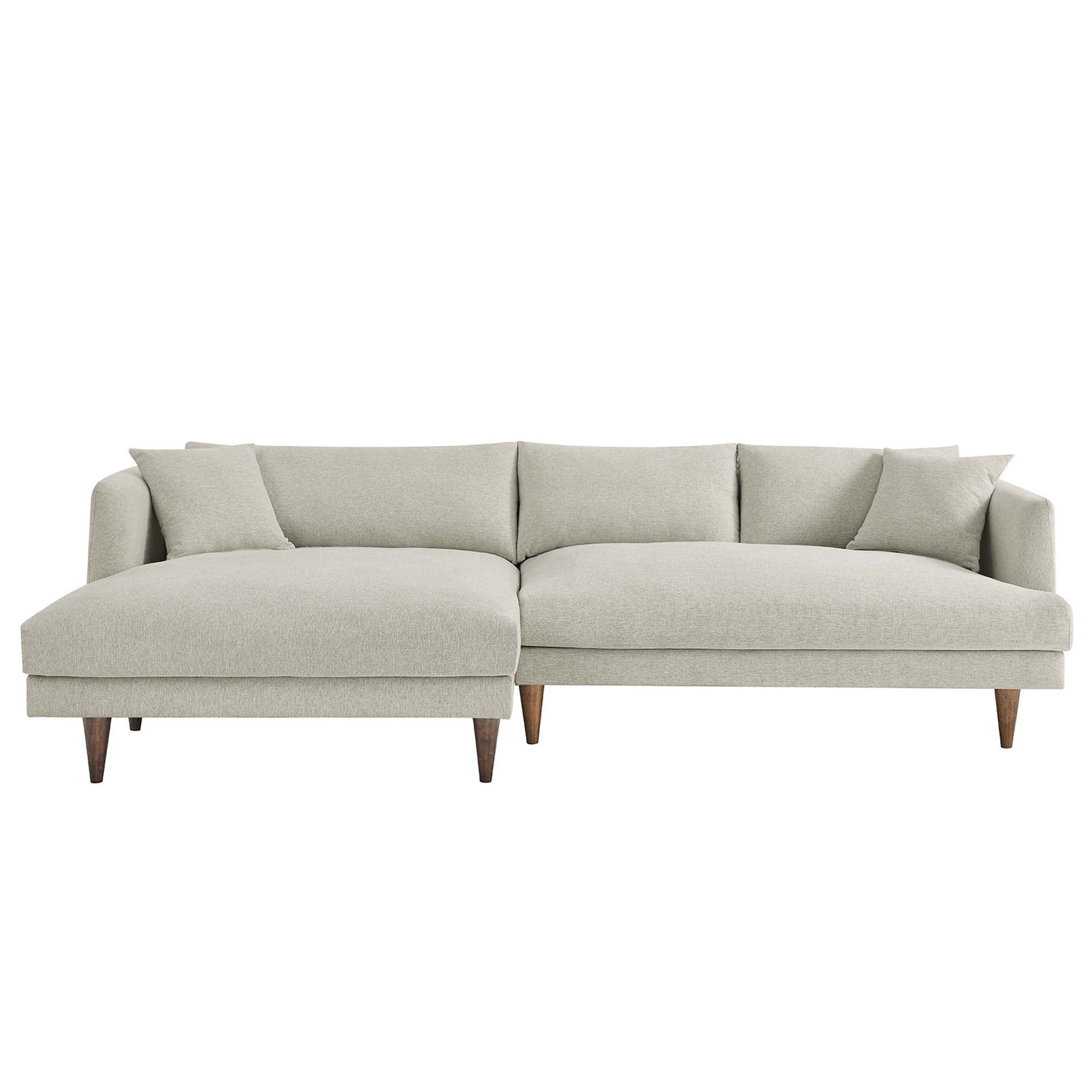 Luxurious Zoya Down-Filled Left-Facing Sectional Sofa in Various Colors