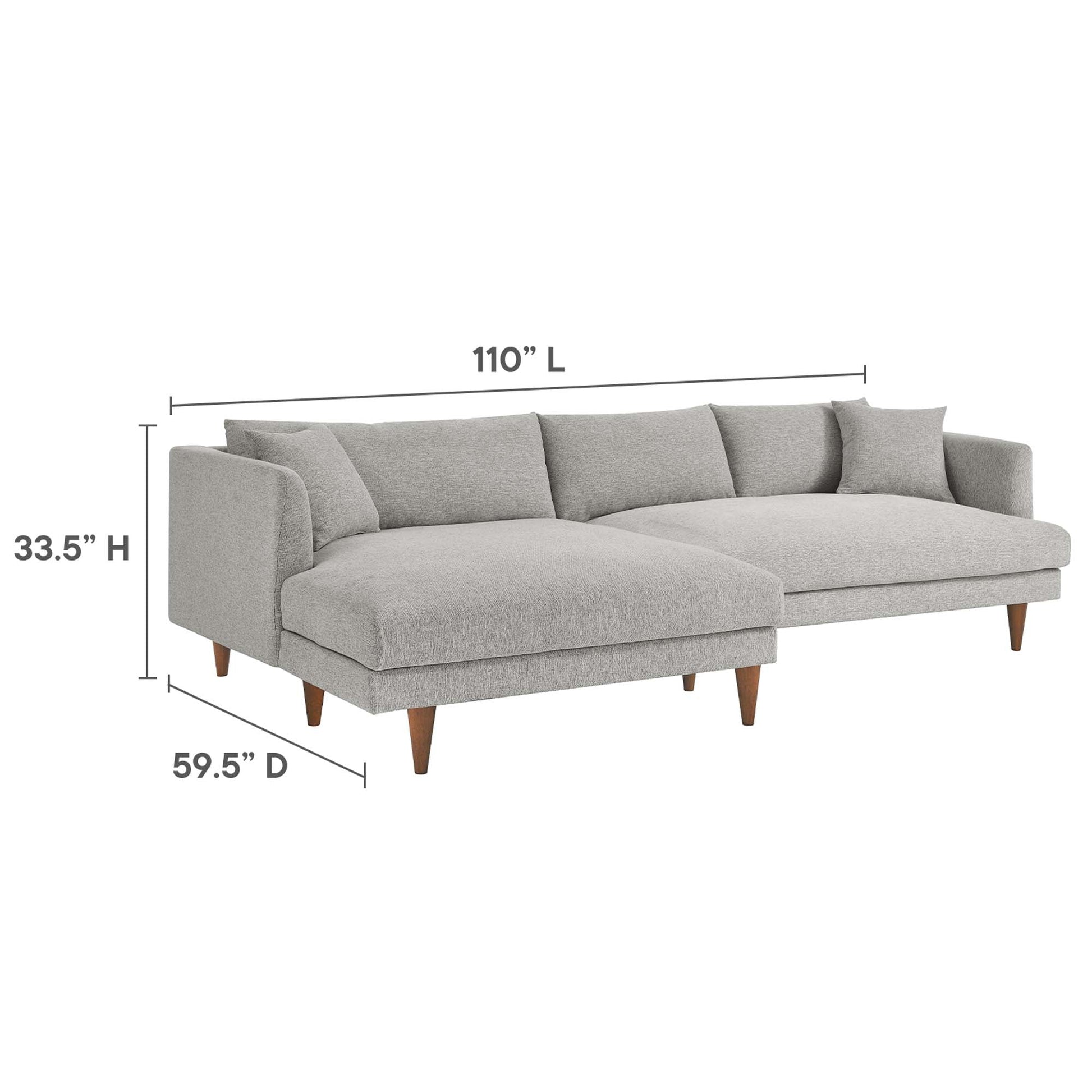 Luxurious Zoya Down-Filled Left-Facing Sectional Sofa in Various Colors