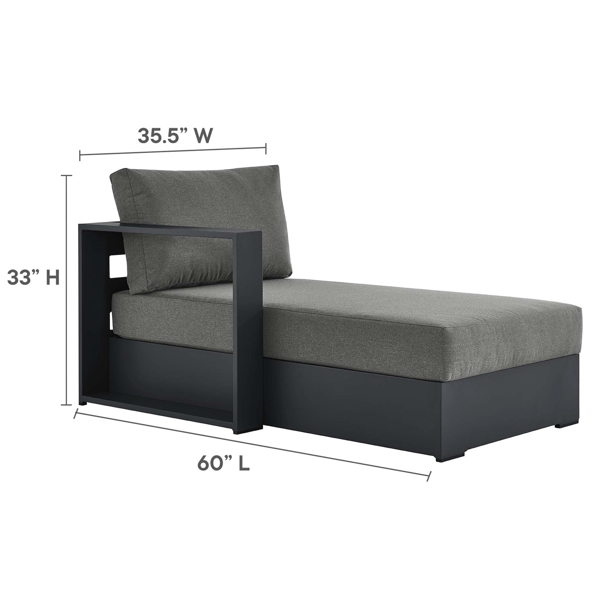 Tahoe Outdoor Powder-Coated Aluminum Sectional Sofa
