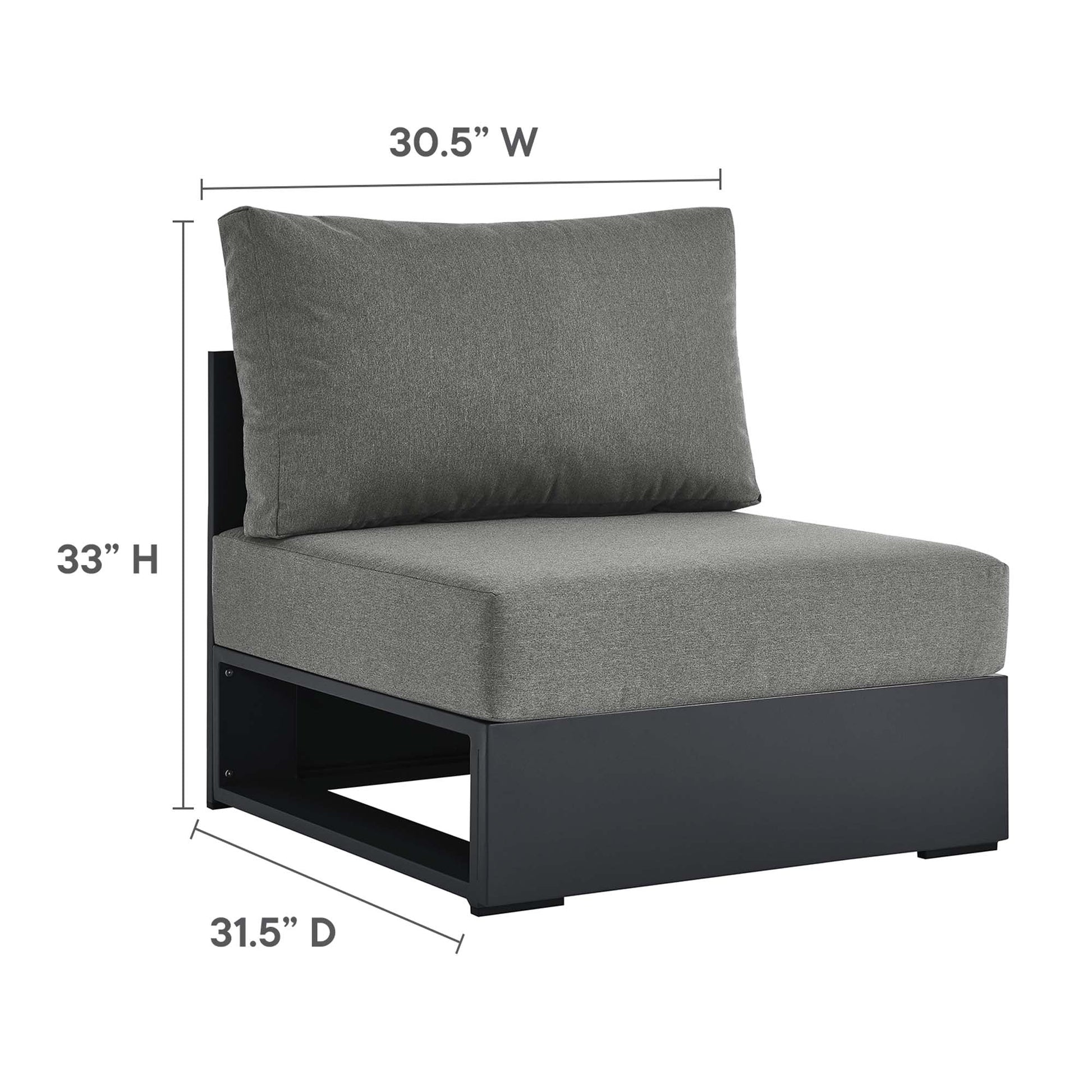 Tahoe Outdoor Powder-Coated Aluminum Sectional Sofa