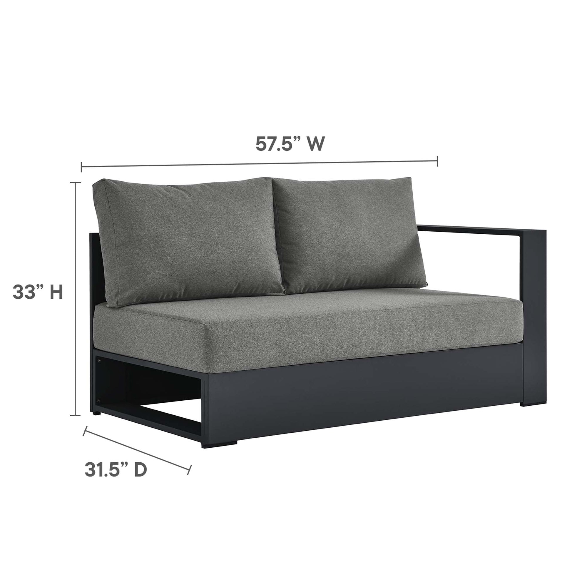 Tahoe Outdoor Powder-Coated Aluminum Sectional Sofa