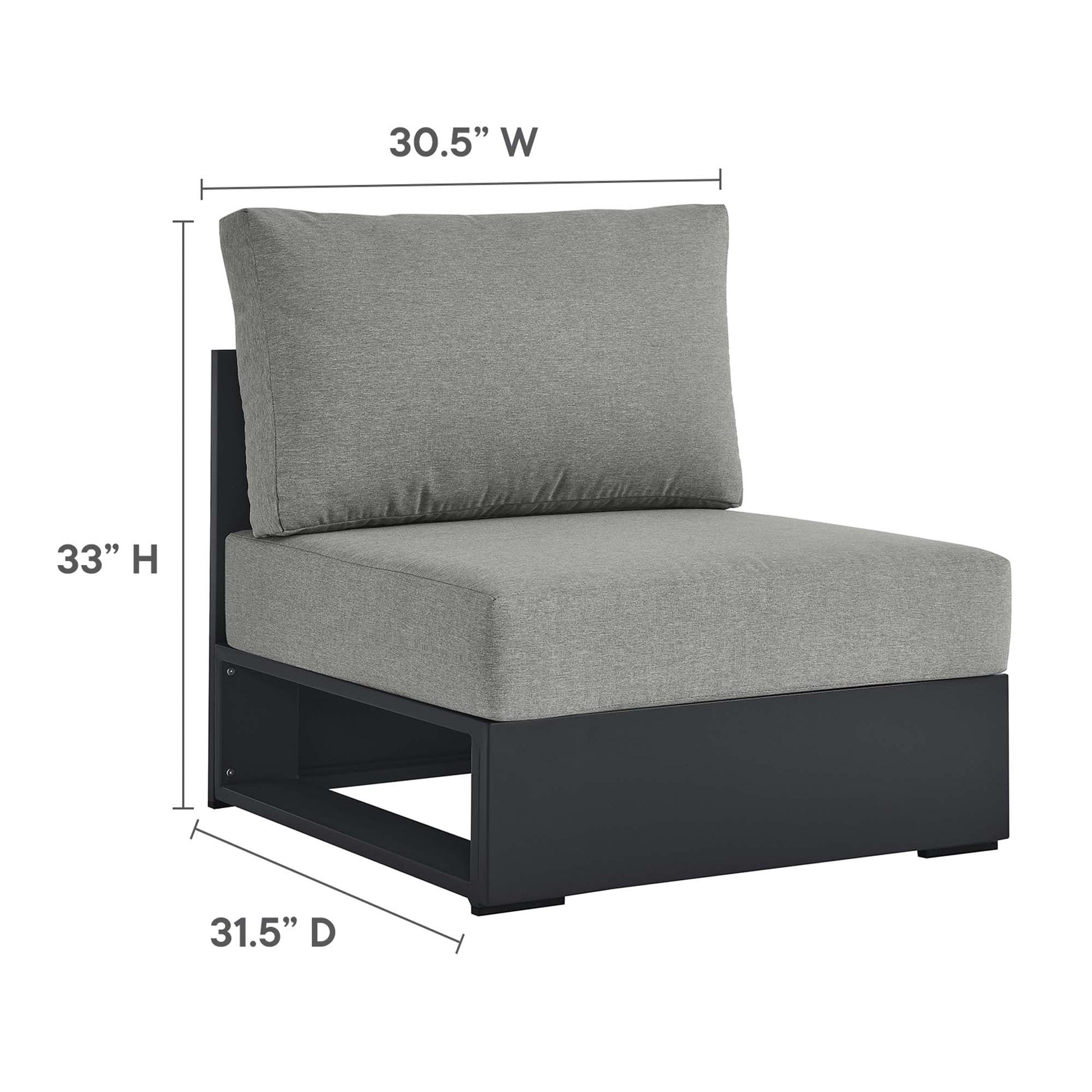 Tahoe Outdoor Powder-Coated Aluminum Sectional Sofa
