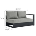 Tahoe Outdoor Powder-Coated Aluminum Sectional Sofa