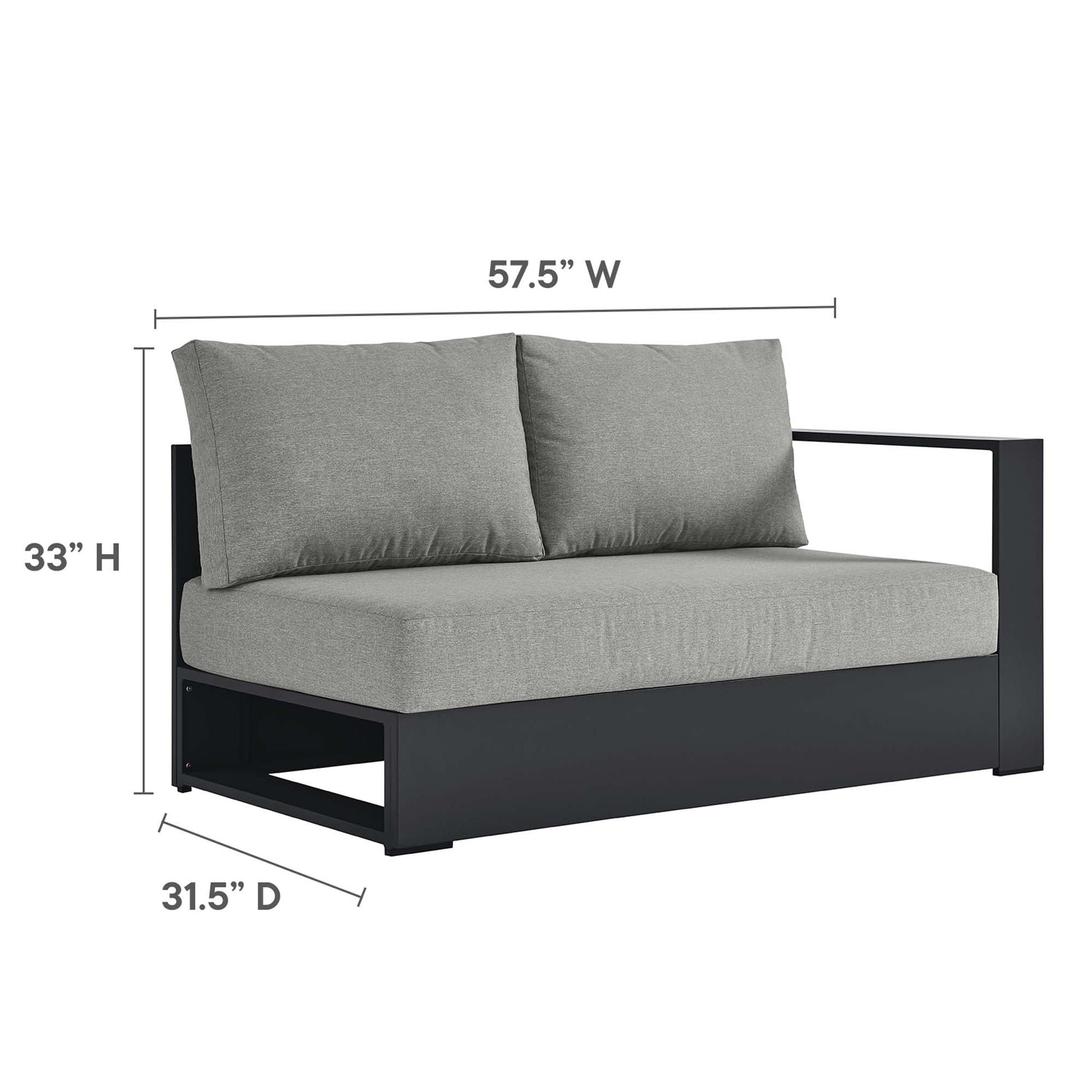 Tahoe Outdoor Powder-Coated Aluminum Sectional Sofa