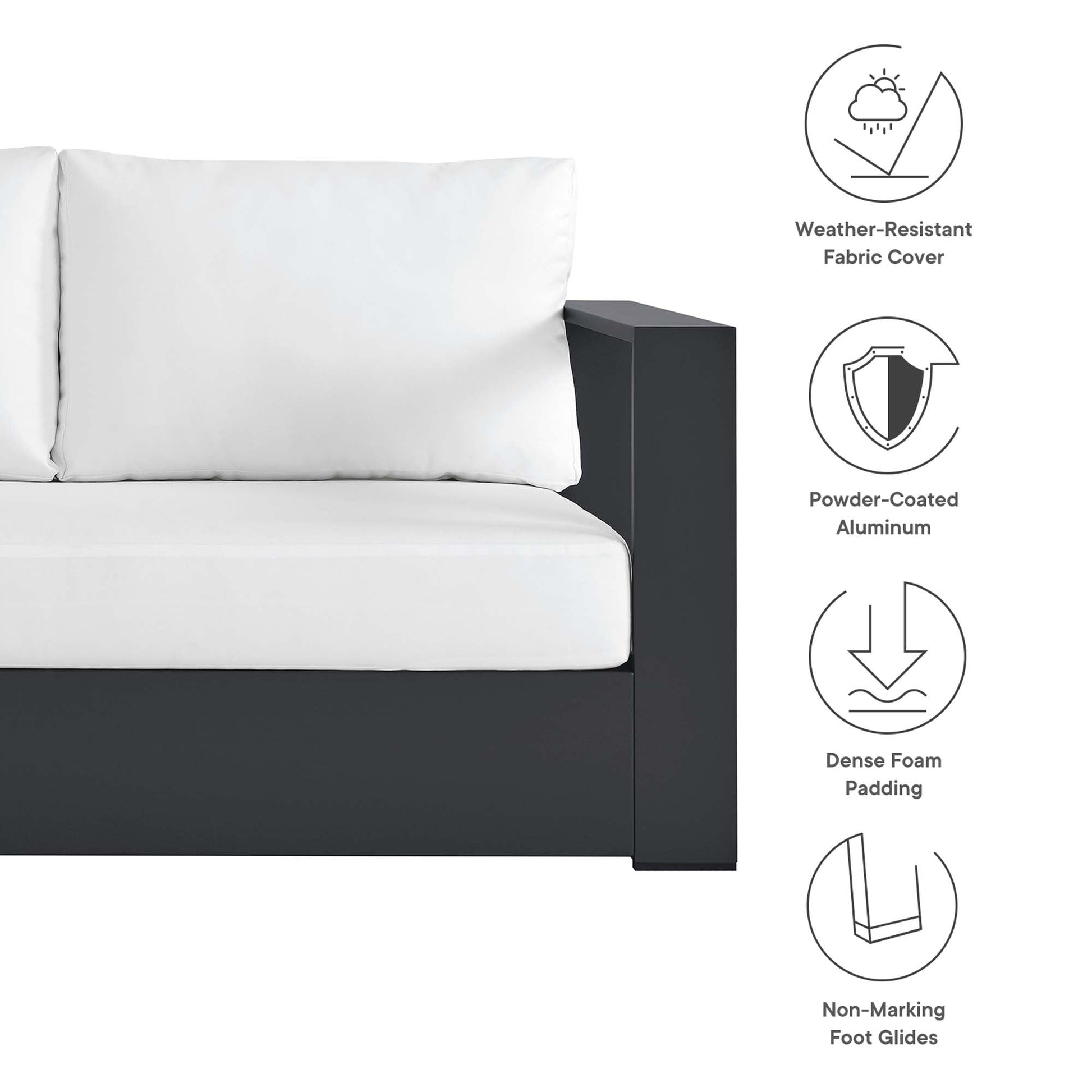 Tahoe Outdoor Powder-Coated Aluminum Sectional Sofa