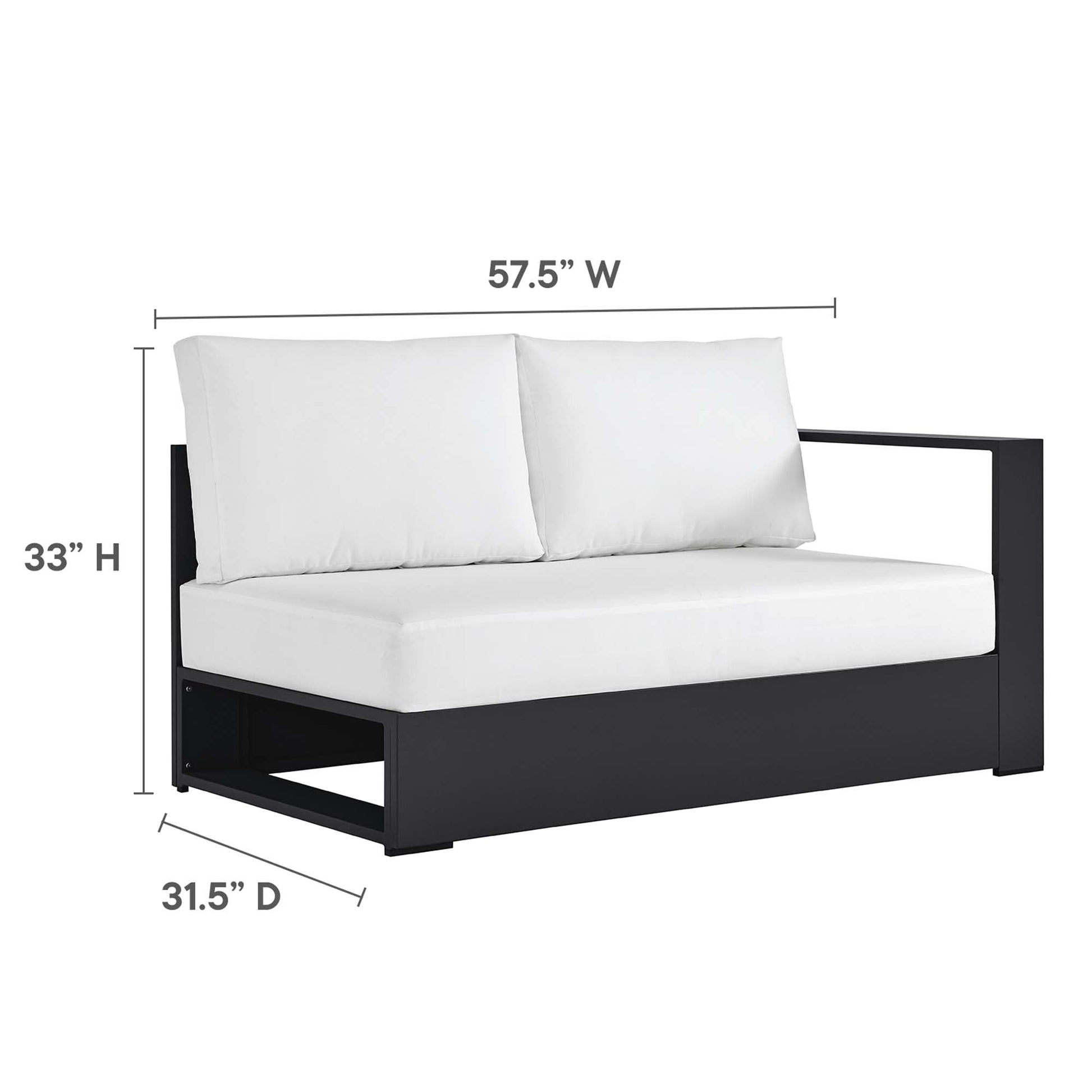 Tahoe Outdoor Powder-Coated Aluminum Sectional Sofa