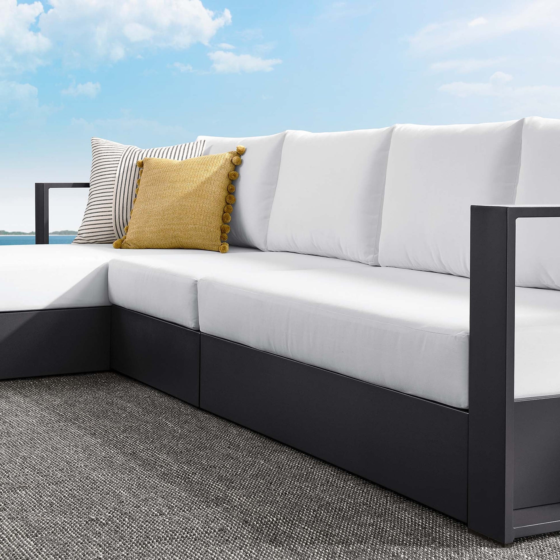 Tahoe Outdoor Powder-Coated Aluminum Sectional Sofa