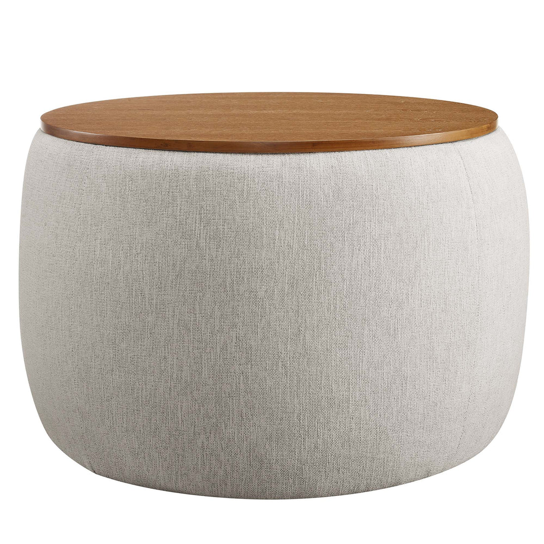 Perla Heathered Weave Fabric Storage Ottoman