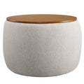 Perla Heathered Fabric Ottoman