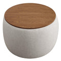 Perla Heathered Fabric Ottoman