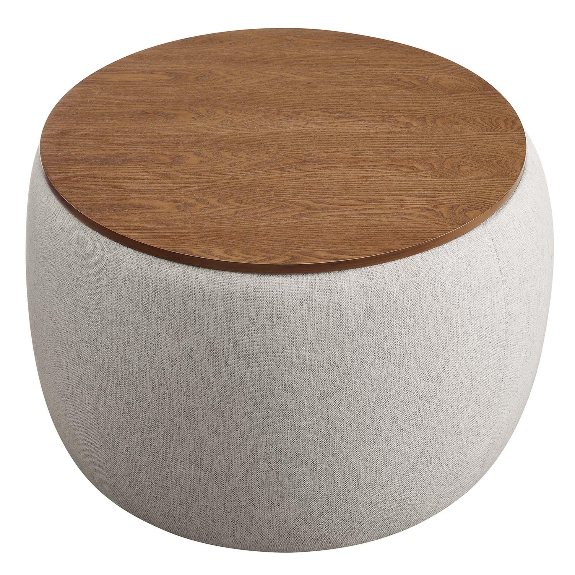 Perla Heathered Fabric Ottoman