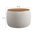 Perla Heathered Fabric Ottoman