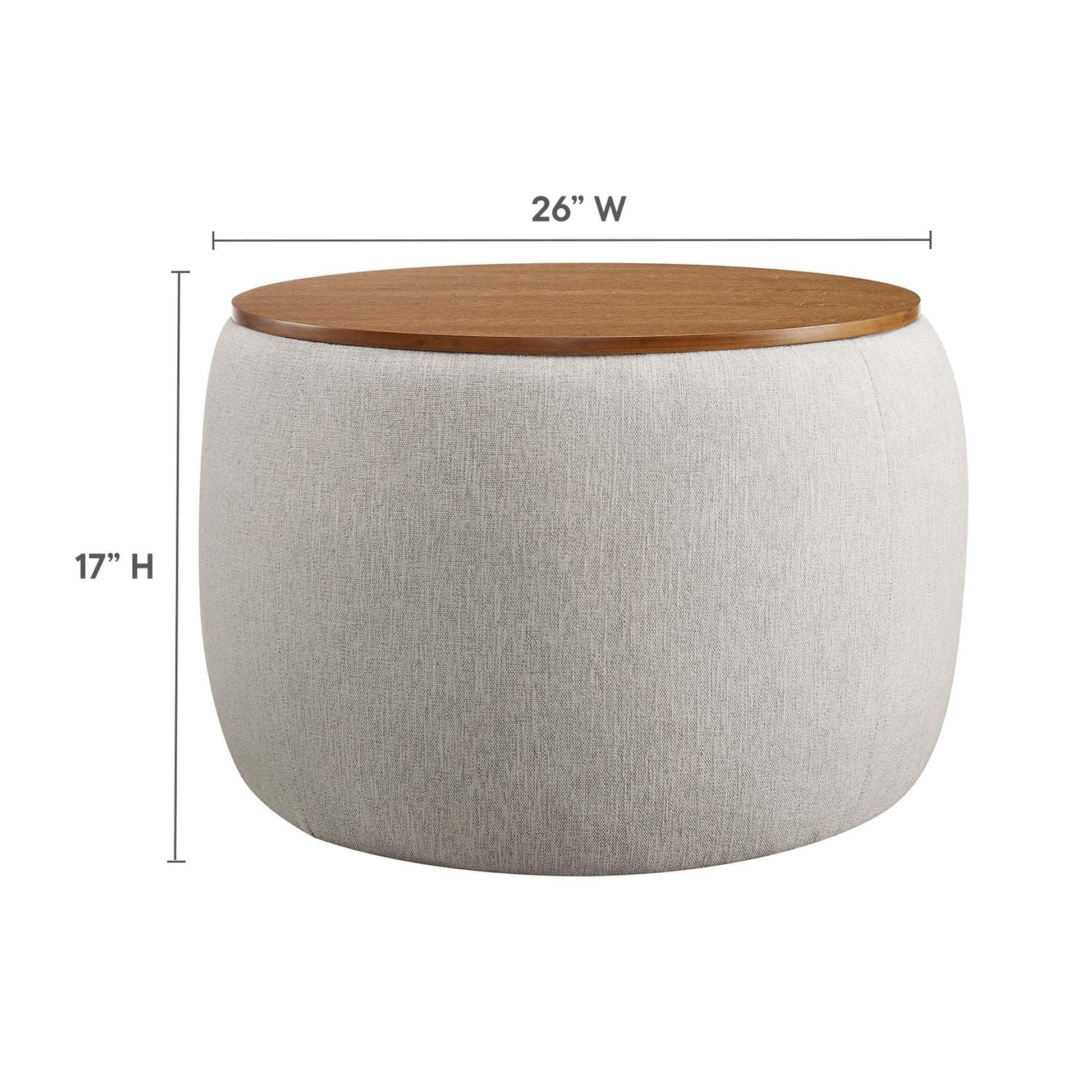 Perla Heathered Fabric Ottoman