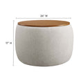 Perla Heathered Weave Fabric Storage Ottoman