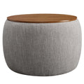 Perla Heathered Fabric Ottoman