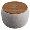 Perla Heathered Fabric Ottoman