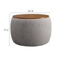 Perla Heathered Weave Fabric Storage Ottoman