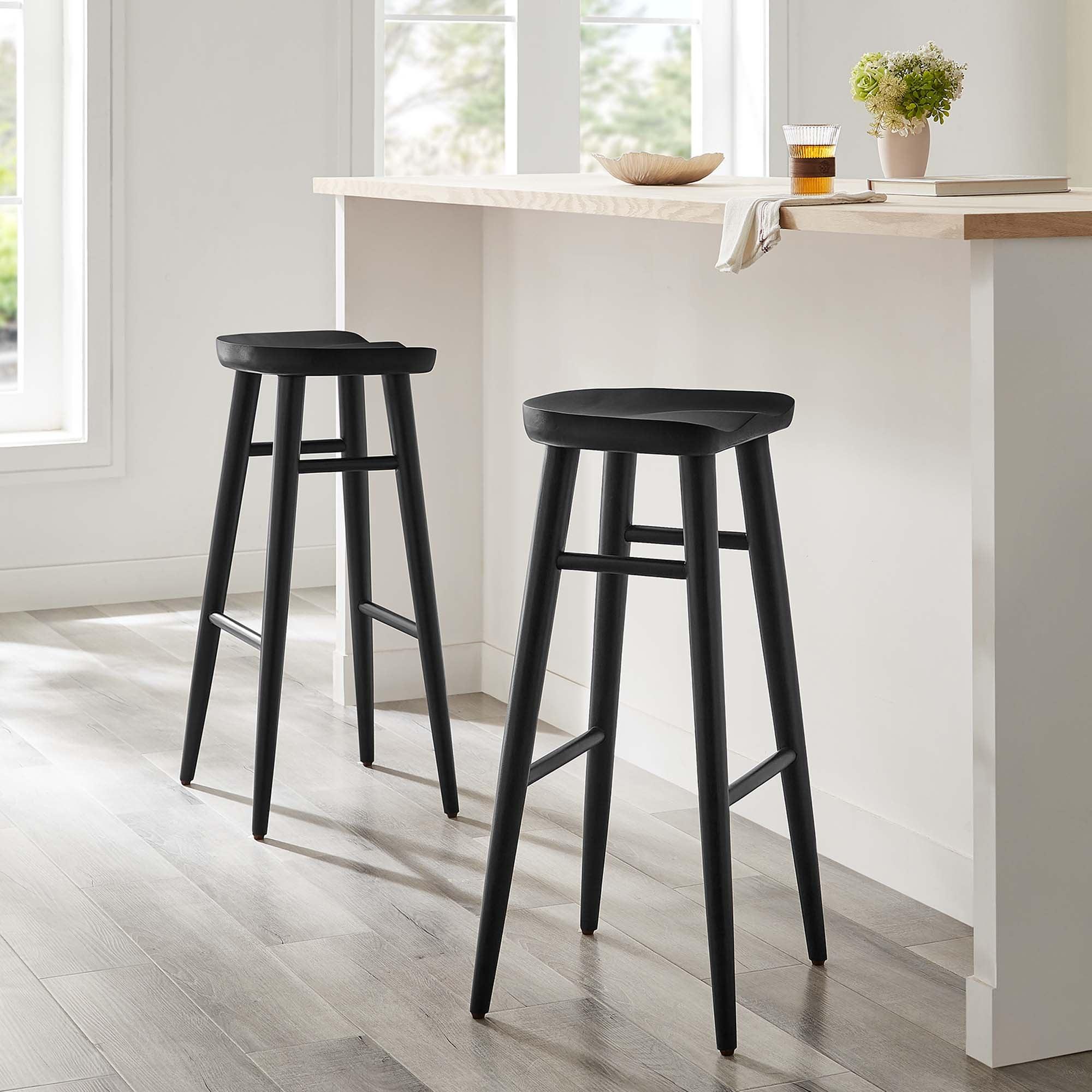 Saville Backless Wood Bar Stool