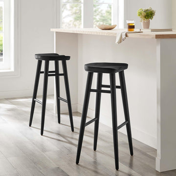 Saville Backless Wood Bar Stool