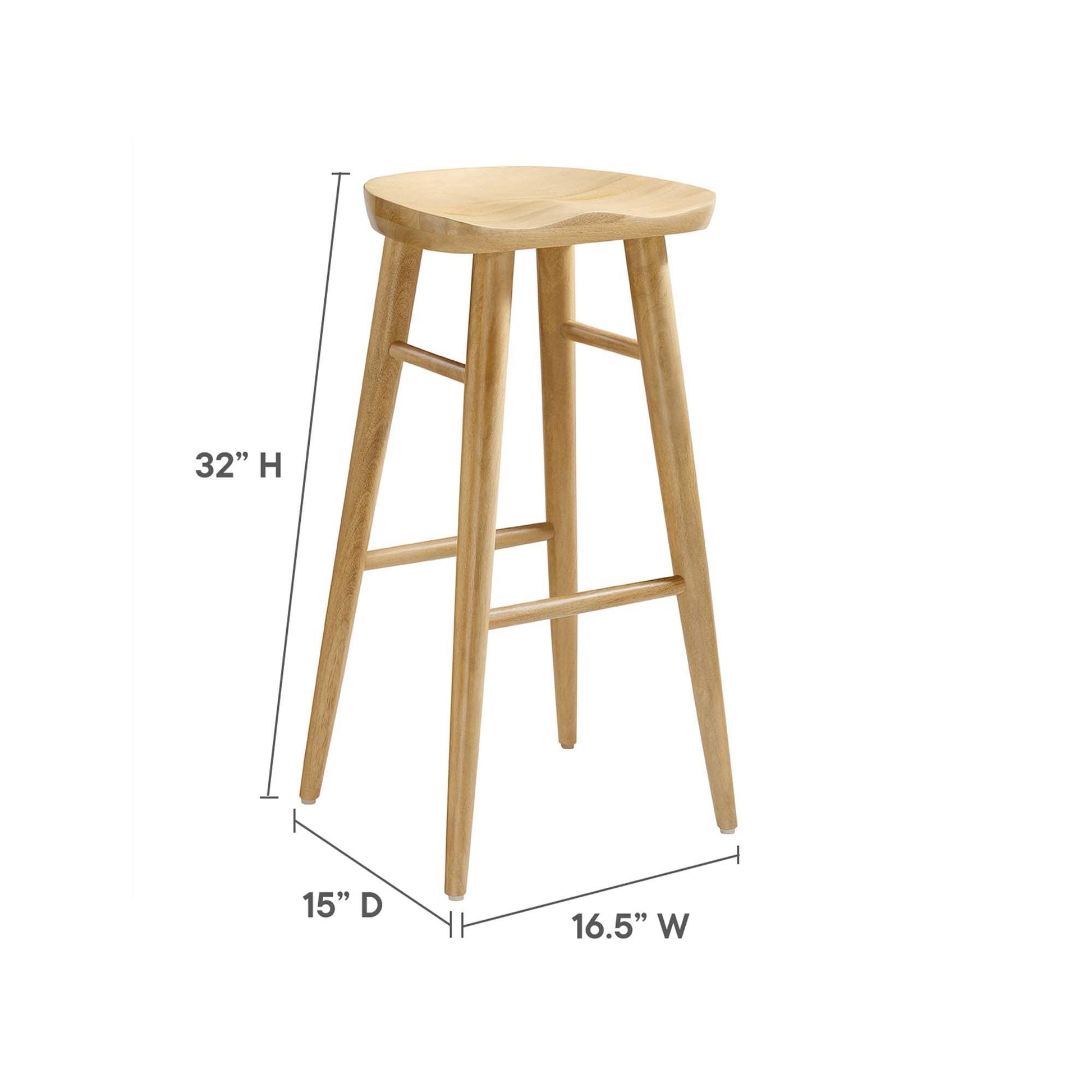 Saville Backless Wood Bar Stool