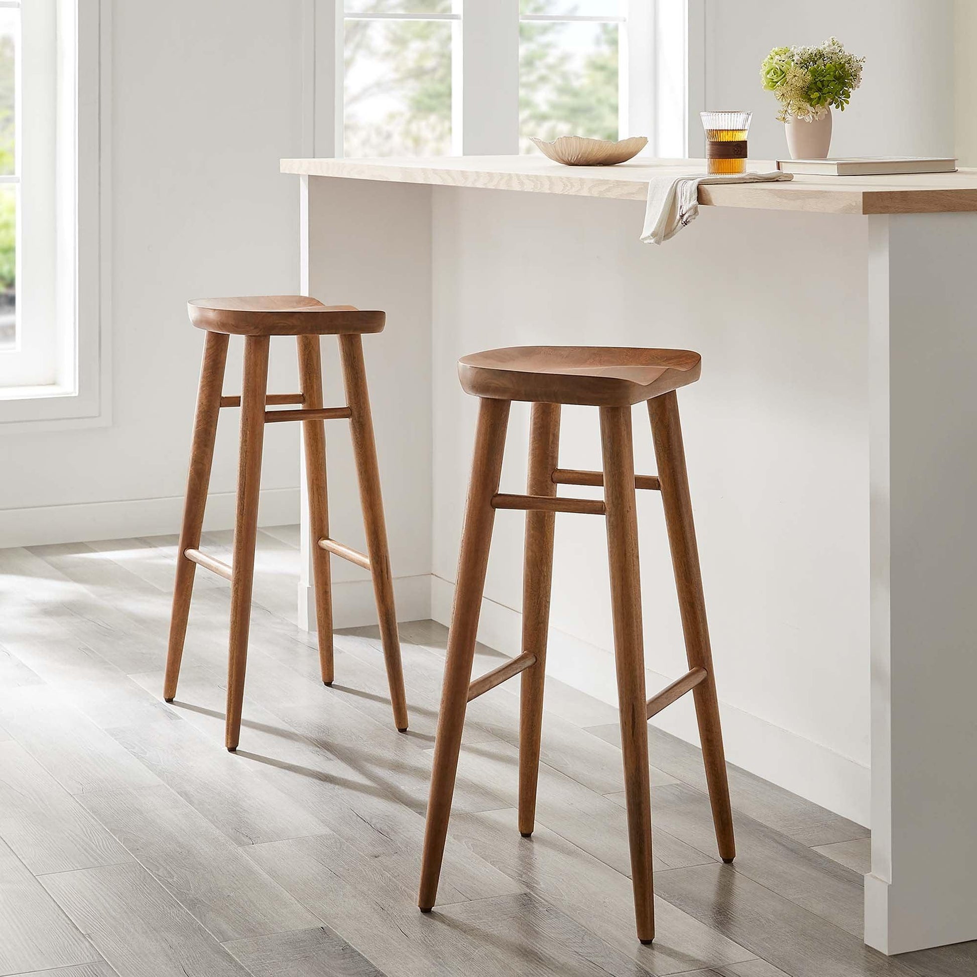 Saville Backless Wood Bar Stool