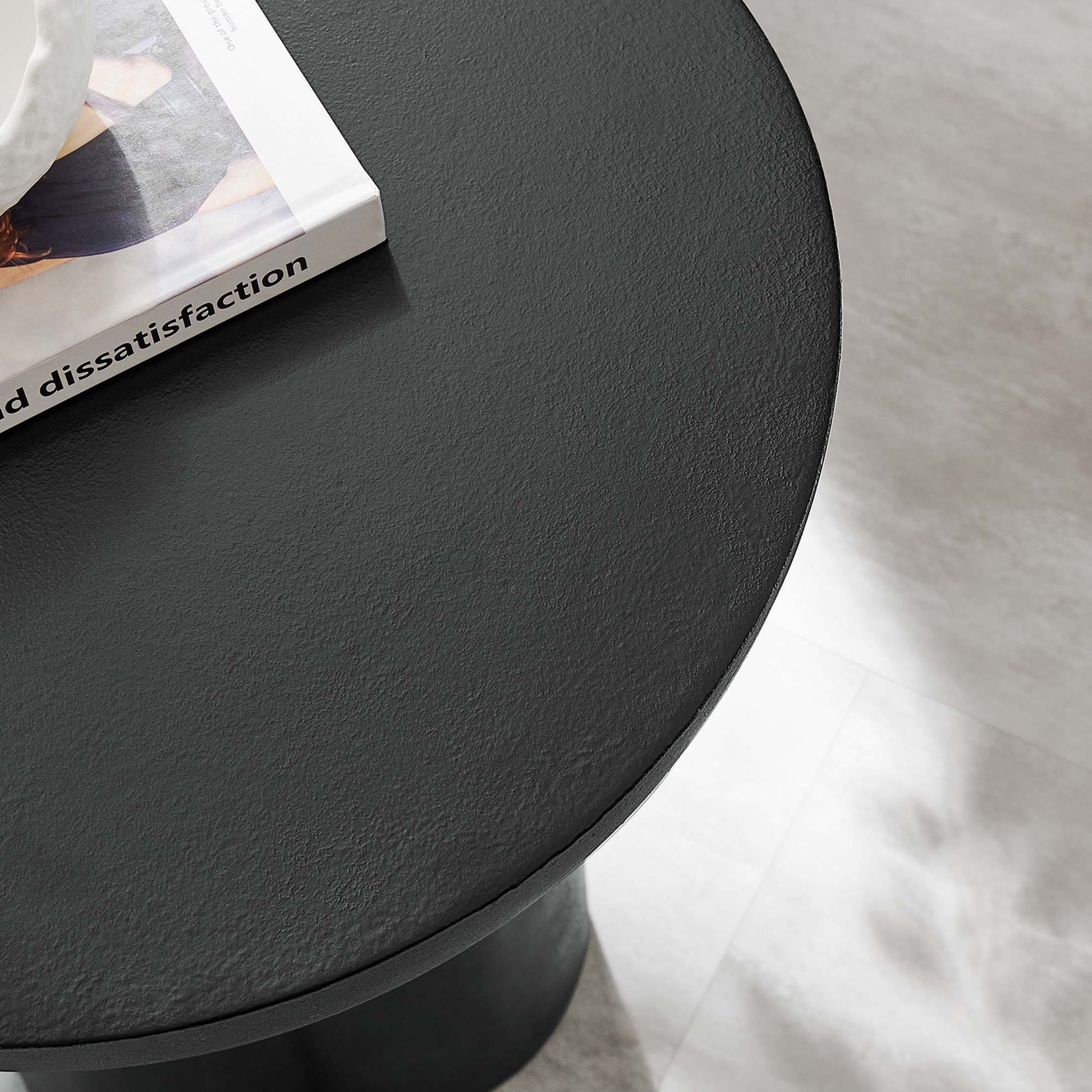 Chic Caspian Round Concrete Side Table for Modern Homes