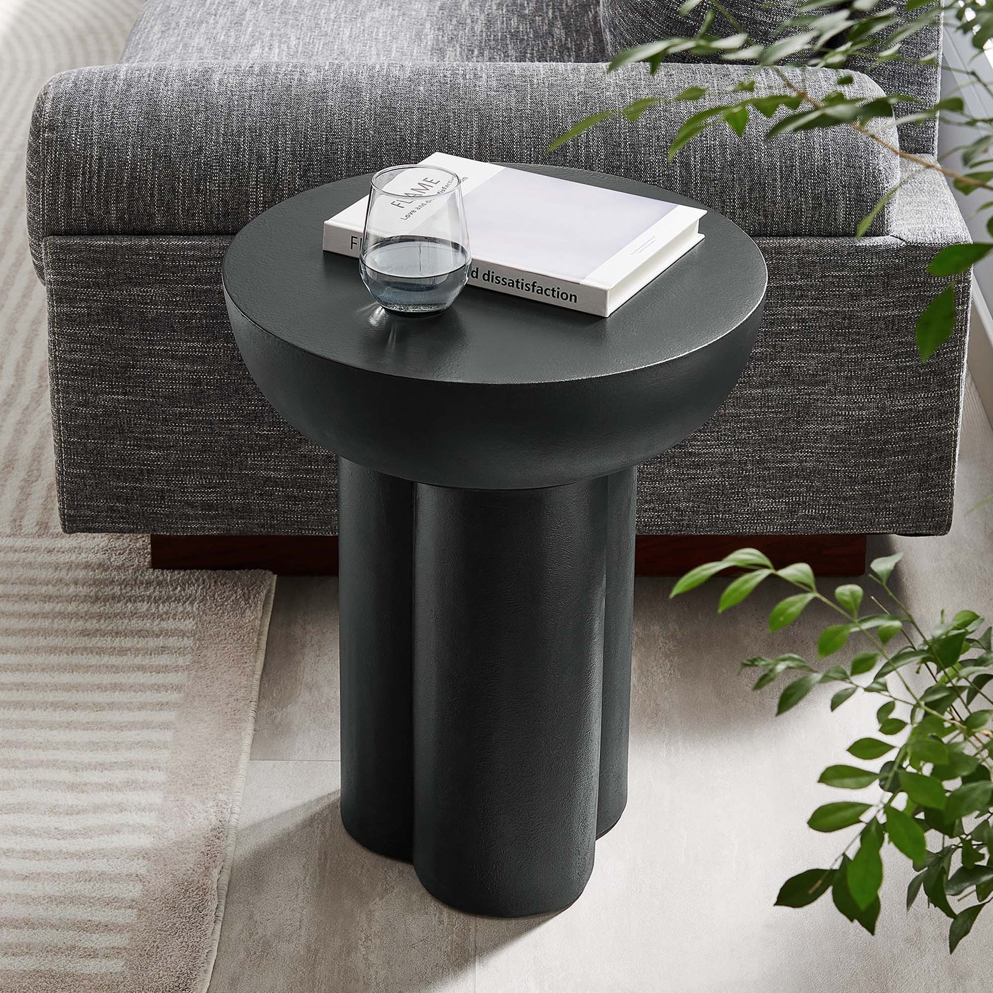 Chic Caspian Round Concrete Side Table for Modern Homes