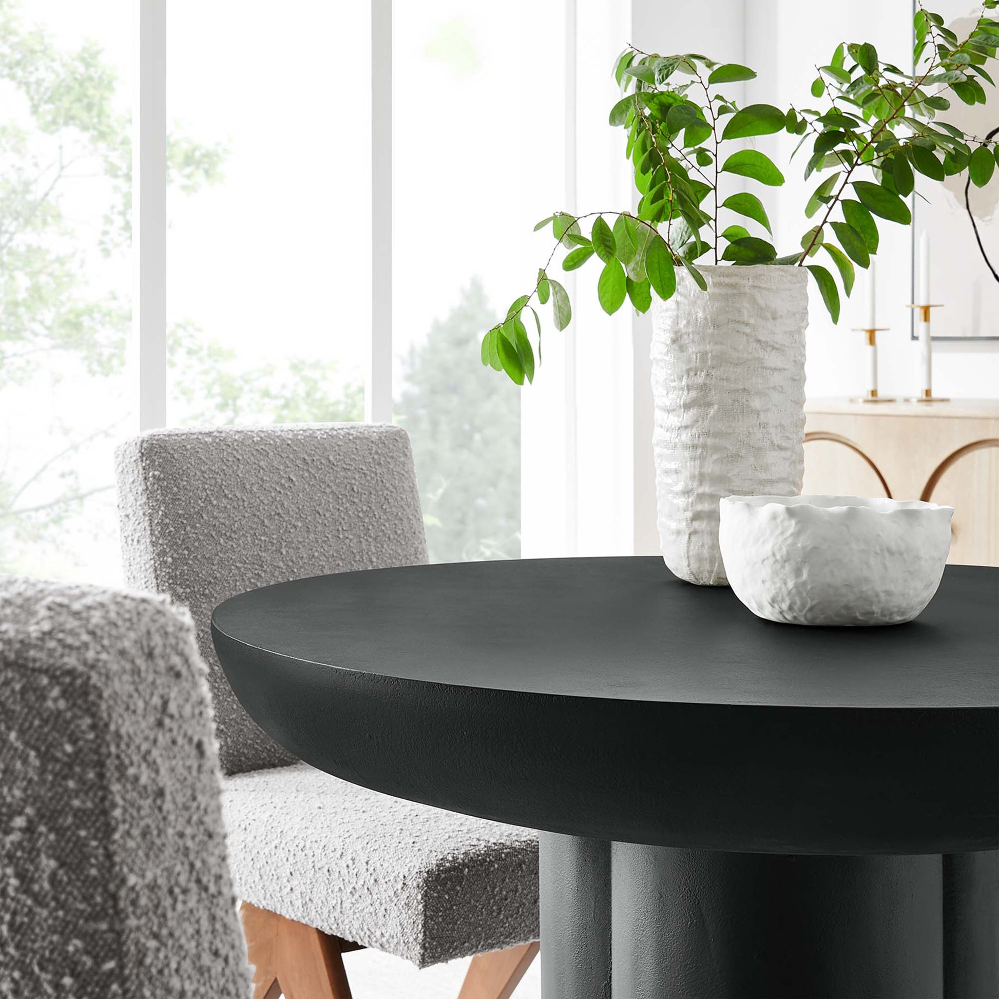 Round Concrete Dining Table