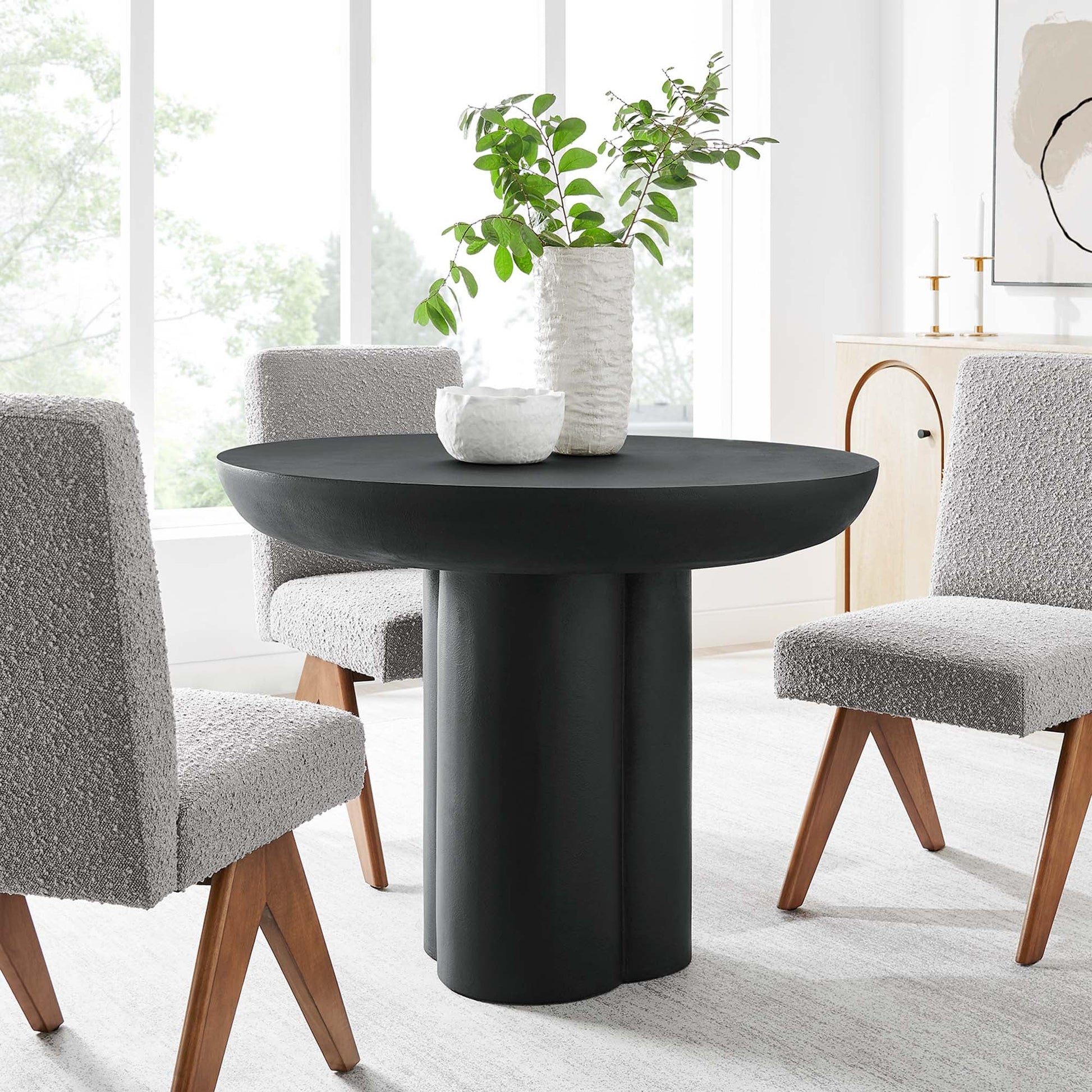 Round Concrete Dining Table