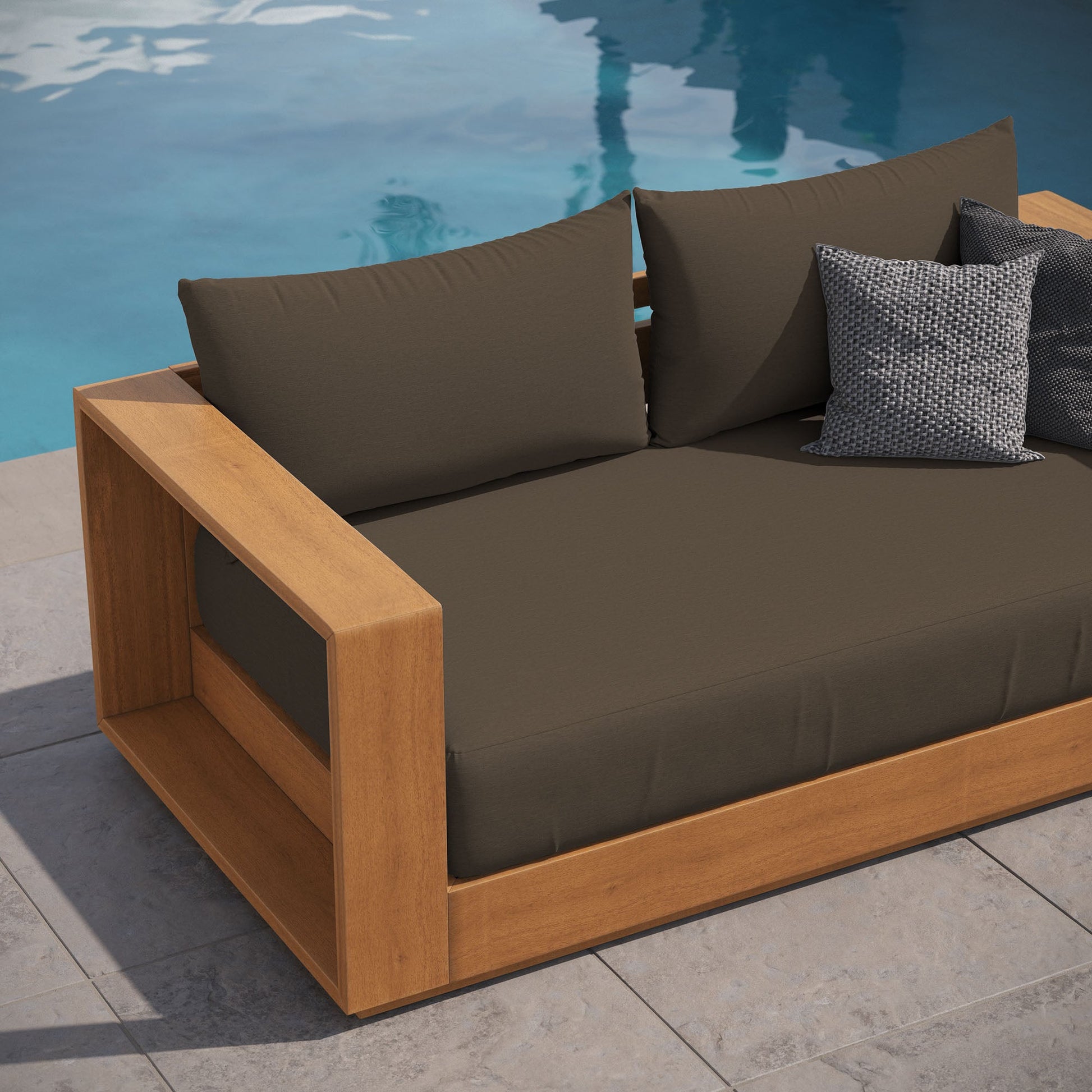Tahoe Acacia Wood Outdoor Patio Loveseat