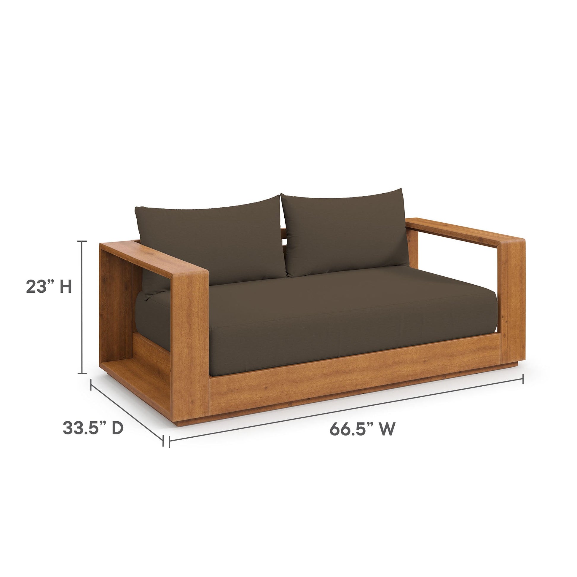 Tahoe Acacia Wood Outdoor Patio Loveseat