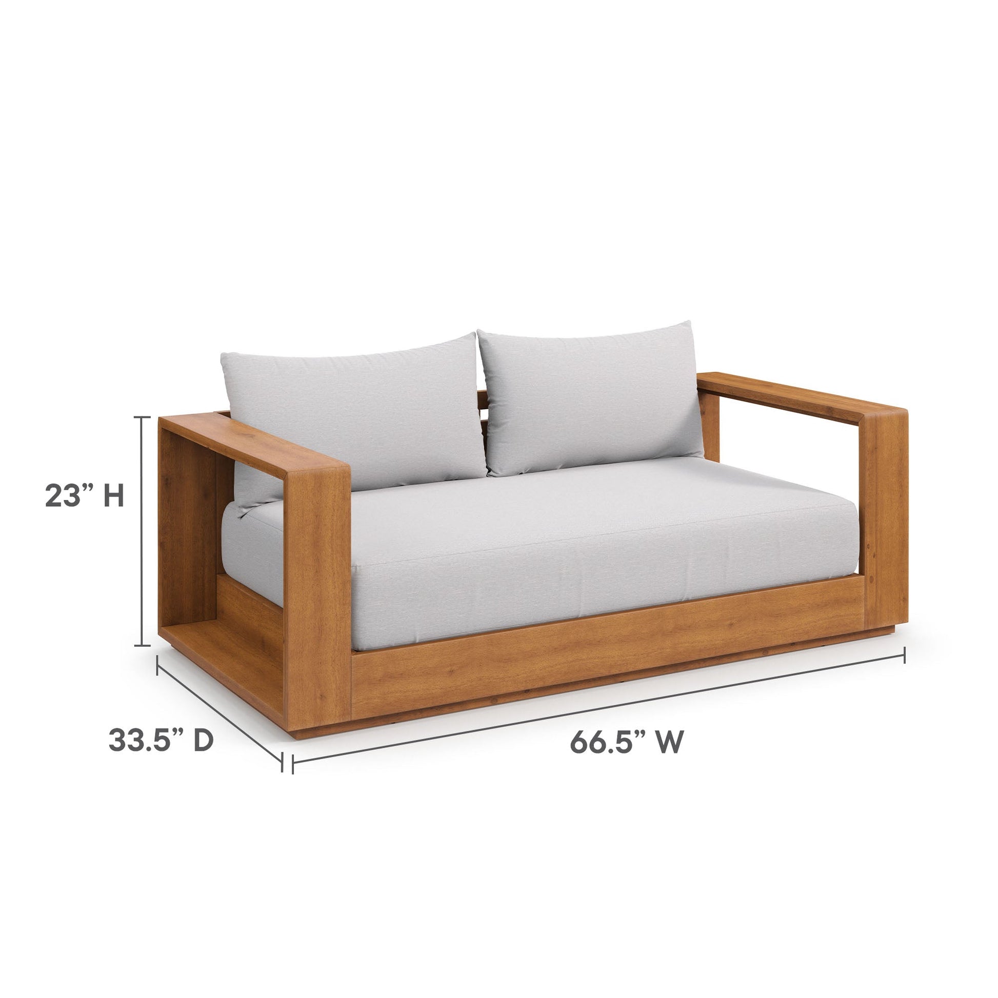 Tahoe Acacia Wood Outdoor Patio Loveseat