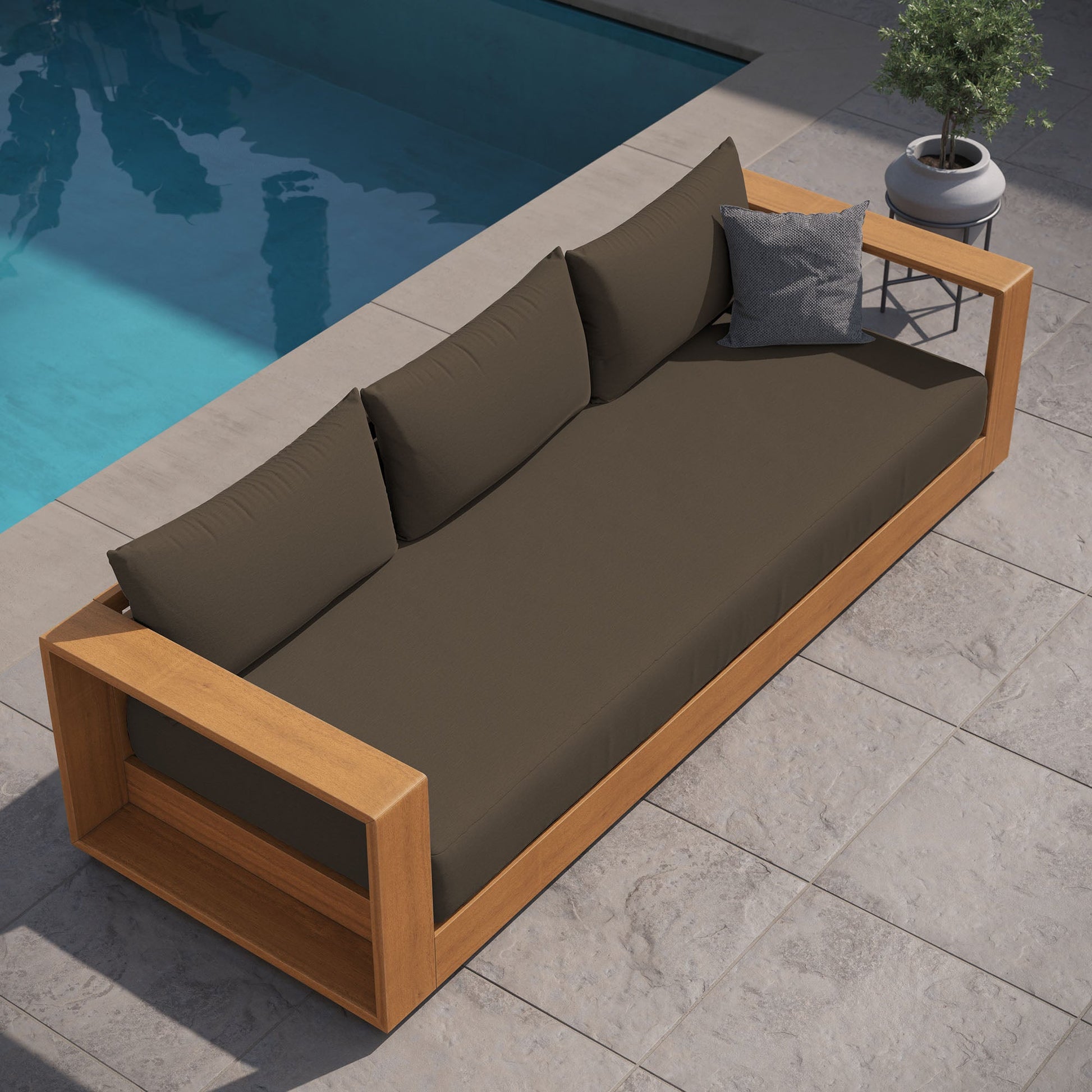 Acacia Wood Patio Sofa