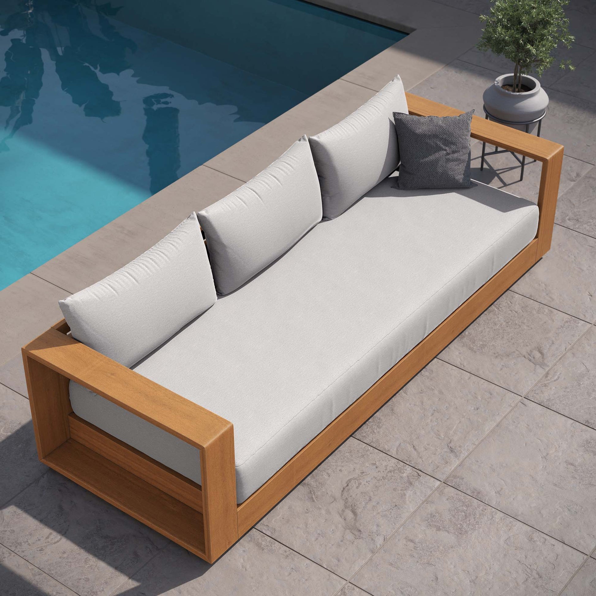 Acacia Wood Patio Sofa