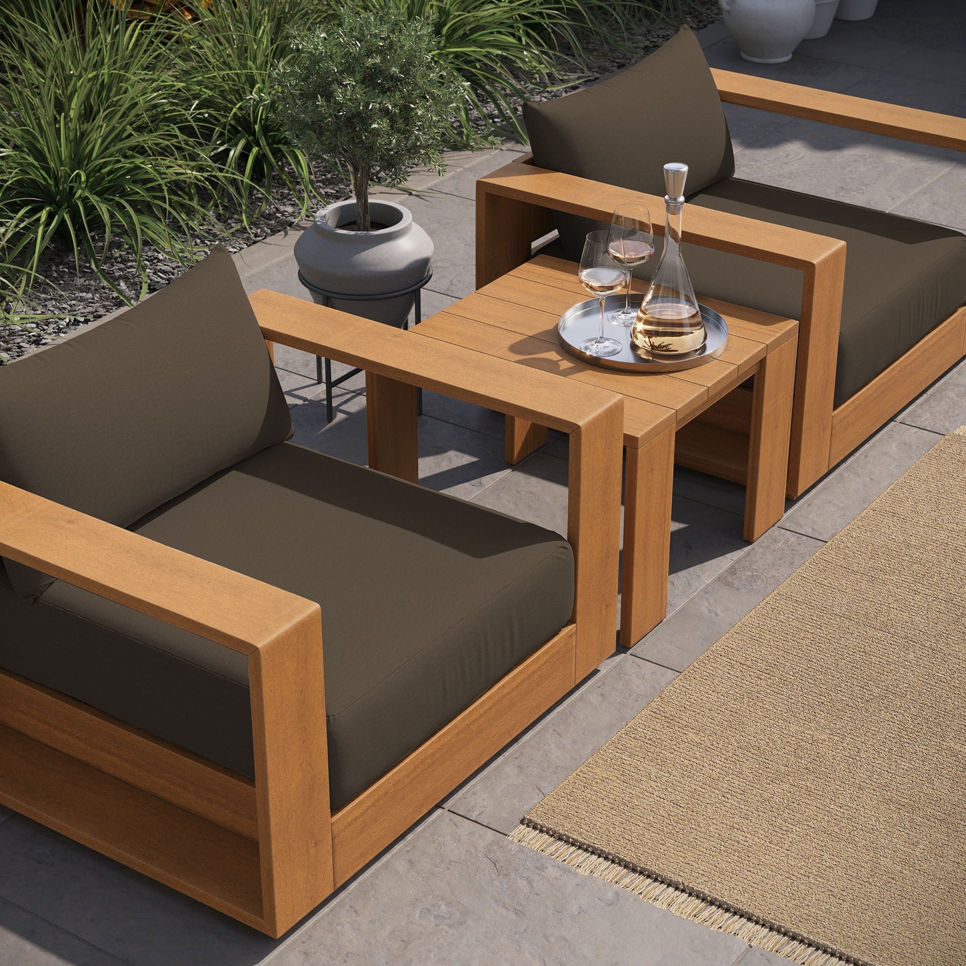 Tahoe 3 Piece Outdoor Acacia Wood Furniture