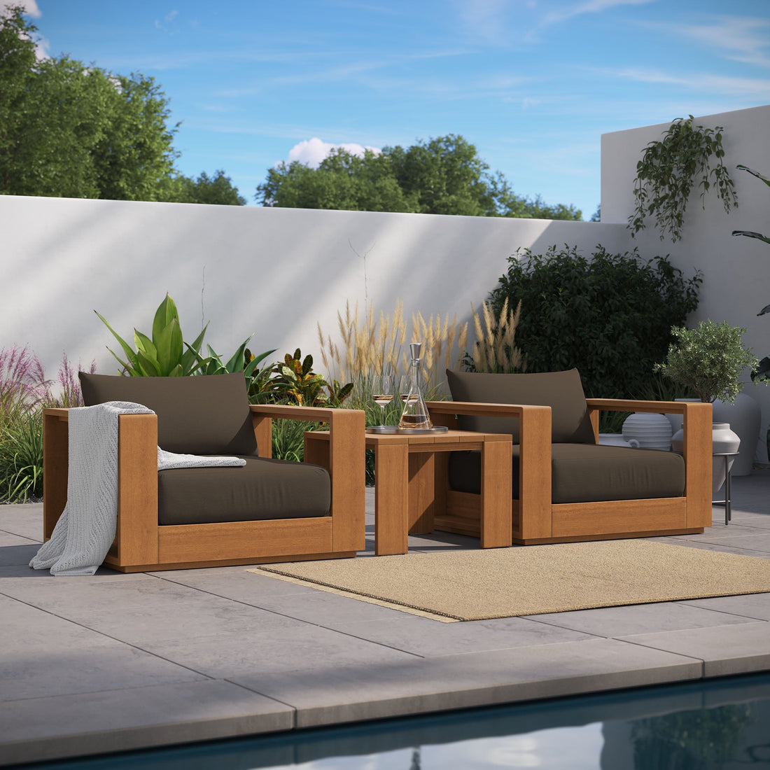 Tahoe 3 Piece Outdoor Acacia Wood Furniture