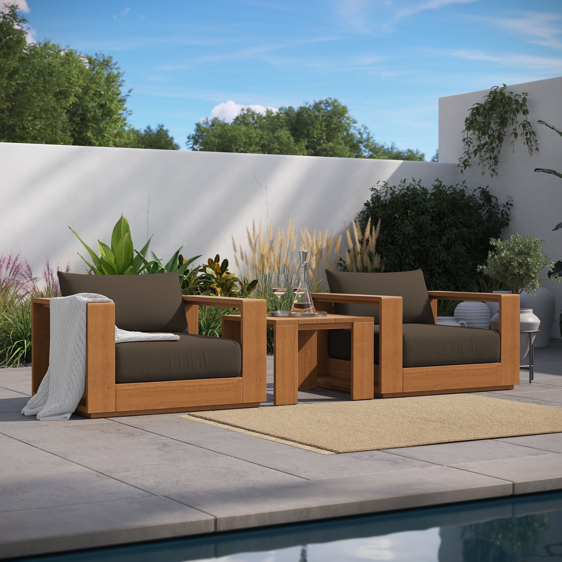 Tahoe 3 Piece Outdoor Acacia Wood Furniture