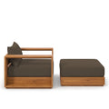 Acacia Wood Armchair and Ottoman