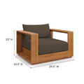 Acacia Wood Armchair and Ottoman