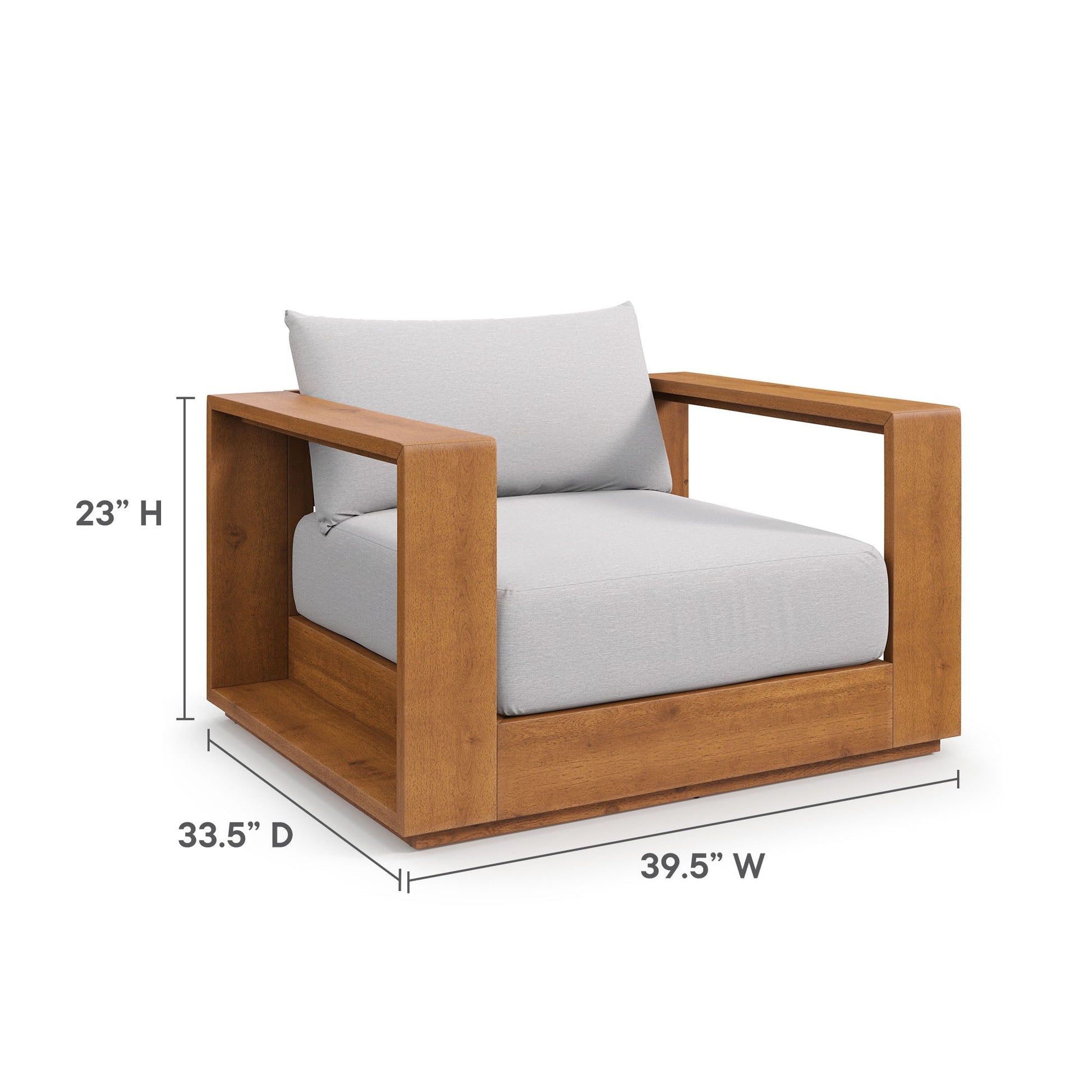 Acacia Wood Armchair and Ottoman