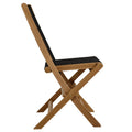 Teak & Rope Folding Chairs Set