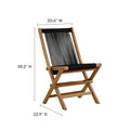 Teak & Rope Folding Chairs Set