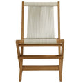 Teak & Rope Folding Chairs Set