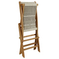 Teak & Rope Folding Chairs Set