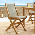 Teak & Rope Folding Chairs Set